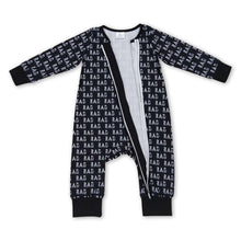Load image into Gallery viewer, Black rad long sleeves baby kids zipper romper