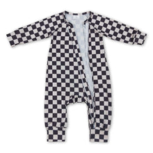 Load image into Gallery viewer, Plaid long sleeves baby kids zipper romper