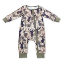 Load image into Gallery viewer, Deer camo long sleeves baby boy zipper romper