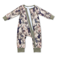 Load image into Gallery viewer, Deer camo long sleeves baby boy zipper romper