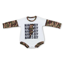 Load image into Gallery viewer, Mama's boy camo long sleeves baby romper