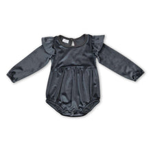 Load image into Gallery viewer, Long sleeves velvet ruffle baby girls romper