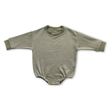 Load image into Gallery viewer, Olive cotton long sleeves baby kids romper