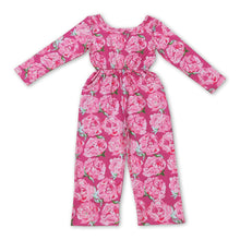 Load image into Gallery viewer, Floral long sleeves pocket kids girls jumpsuit