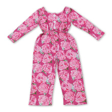 Load image into Gallery viewer, Floral long sleeves pocket kids girls jumpsuit
