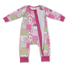 Load image into Gallery viewer, Cowgirl santa patchwork pink baby Christmas romper