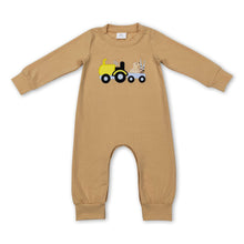 Load image into Gallery viewer, Dog tractor long sleeves baby boy hunting romper