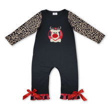 Load image into Gallery viewer, Buffalo deer leopard baby girls Christmas romper