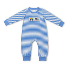 Load image into Gallery viewer, Stripe long sleeves constructions baby boy romper