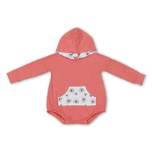 Load image into Gallery viewer, Floral long sleeves baby girls hooded romper