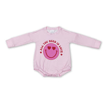 Load image into Gallery viewer, All you need is love heart smile girls Valentine's romper