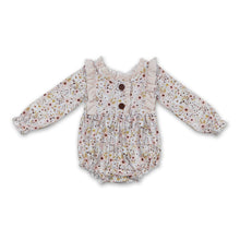 Load image into Gallery viewer, Long sleeves floral ruffle baby girls romper