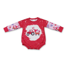 Load image into Gallery viewer, Heart truck long sleeves baby girls Valentine's romper