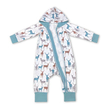 Load image into Gallery viewer, Long sleeves deer hooded baby kids zipper romper