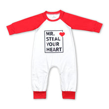 Load image into Gallery viewer, Red long sleeves heart baby valentine's romper