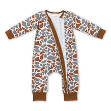 Load image into Gallery viewer, Long sleeves khaki camo baby kids zipper romper