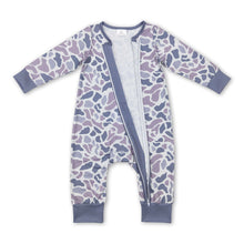 Load image into Gallery viewer, Long sleeves grey camo baby kids zipper romper