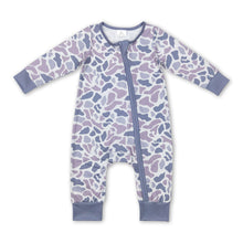 Load image into Gallery viewer, Long sleeves grey camo baby kids zipper romper