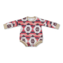 Load image into Gallery viewer, Stripe aztec long sleeves baby kids western romper
