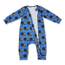 Load image into Gallery viewer, Heart back the blue flag baby kids zipper romper