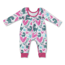 Load image into Gallery viewer, Long sleeves heart dinosaur baby girls valentines shirt