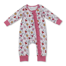 Load image into Gallery viewer, Smile flower smile lollipop baby girls valentines romper