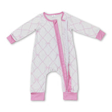Load image into Gallery viewer, Pink long sleeves bow baby girls zipper romper