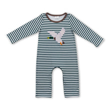 Load image into Gallery viewer, Long sleeves stripe duck baby boy hunting romper
