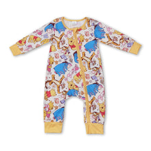 Load image into Gallery viewer, Long sleeves yellow bear baby kids zipper romper