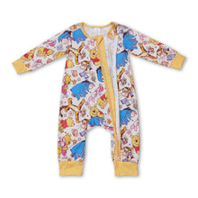 Load image into Gallery viewer, Long sleeves yellow bear baby kids zipper romper