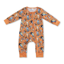 Load image into Gallery viewer, Long sleeves floral dog baby girls zipper romper