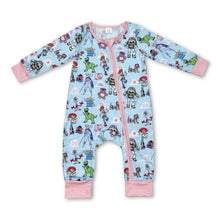 Load image into Gallery viewer, Long sleeves pig bear toy baby girls zipper romper