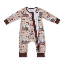 Load image into Gallery viewer, Long sleeves deer turkey baby boy zipper sleeper