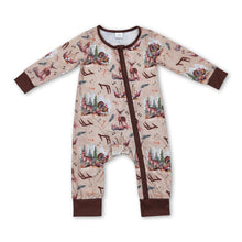 Load image into Gallery viewer, Long sleeves deer turkey baby boy zipper sleeper