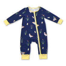Load image into Gallery viewer, Long sleeves yellow duck baby boys zipper romper