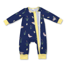 Load image into Gallery viewer, Long sleeves yellow duck baby boys zipper romper