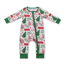 Load image into Gallery viewer, Christmas tree cake gingerbread baby boys zipper romper