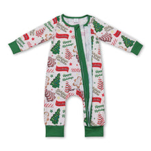 Load image into Gallery viewer, Christmas tree cake gingerbread baby boys zipper romper