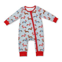 Load image into Gallery viewer, Long sleeves dog baby boy Christmas zipper romper
