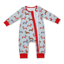 Load image into Gallery viewer, Long sleeves dog baby boy Christmas zipper romper