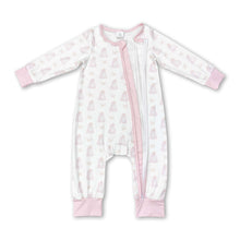 Load image into Gallery viewer, Pink long sleeves dog baby girls zipper romper