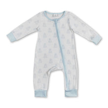 Load image into Gallery viewer, Light blue long sleeves dog baby boys zipper romper