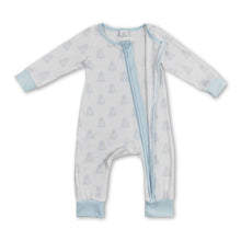 Load image into Gallery viewer, Light blue long sleeves dog baby boys zipper romper