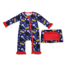 Load image into Gallery viewer, Train believe baby girls Christmas zipper romper