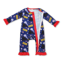 Load image into Gallery viewer, Train believe baby girls Christmas zipper romper