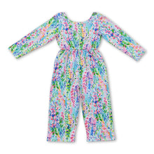 Load image into Gallery viewer, Long sleeves watercolor floral baby girls jumpsuit