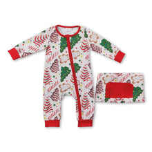 Load image into Gallery viewer, Christmas tree cake gingerbread baby boy zipper romper