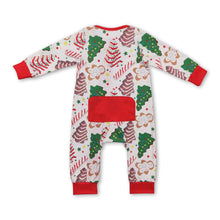 Load image into Gallery viewer, Christmas tree cake gingerbread baby boy zipper romper