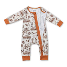 Load image into Gallery viewer, Long sleeves horse cactus baby kids western zipper romper