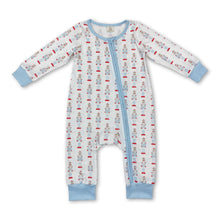 Load image into Gallery viewer, Light blue king ballet baby boy Christmas romper